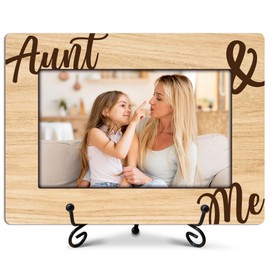 ukebobo Aunt and Me Baby Picture Frame, Aunt Gifts from Niece Nephew, Birthday Gifts for Aunt, Mother's Day Gifts, Wood Photo Frame with Stand for Desk Decor, 8 x 6 Inches-425