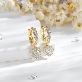 FFWTPY Women's Earrings 14K Cubic Zirconia Drop Earrings Drop Style Suitable for Dinner Parties and Everyday Wear Trendy and Fashionable for Women, Copper