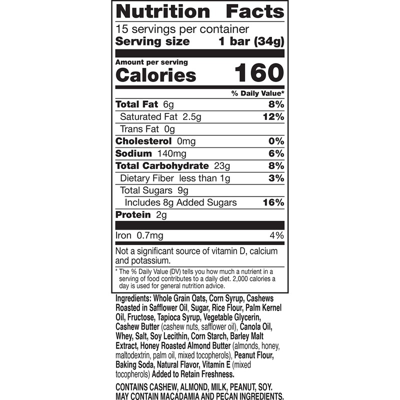 Nature Valley Sweet and Salty Nut Granola Bars, Cashew, 15