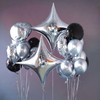 Silver Star Balloons,10Pcs Quadrangle Star Balloons,Four Angle Star Shaped Helium