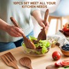 Wooden Spoons for Cooking, 10PCS Teak Wood Cookware Utensil Set
