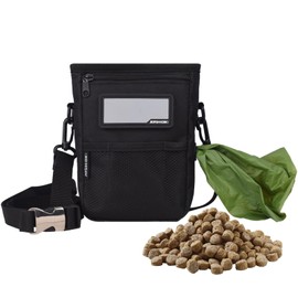 JOSHIOKI Dog Treat Pouch, Dog Training Pouch Bag,Treat Pouches for Pet Training, Treat Bag Poop Bag Dispenser,Walking Snack Container,Multi-Pocket Design with a PVC writable ID Patch