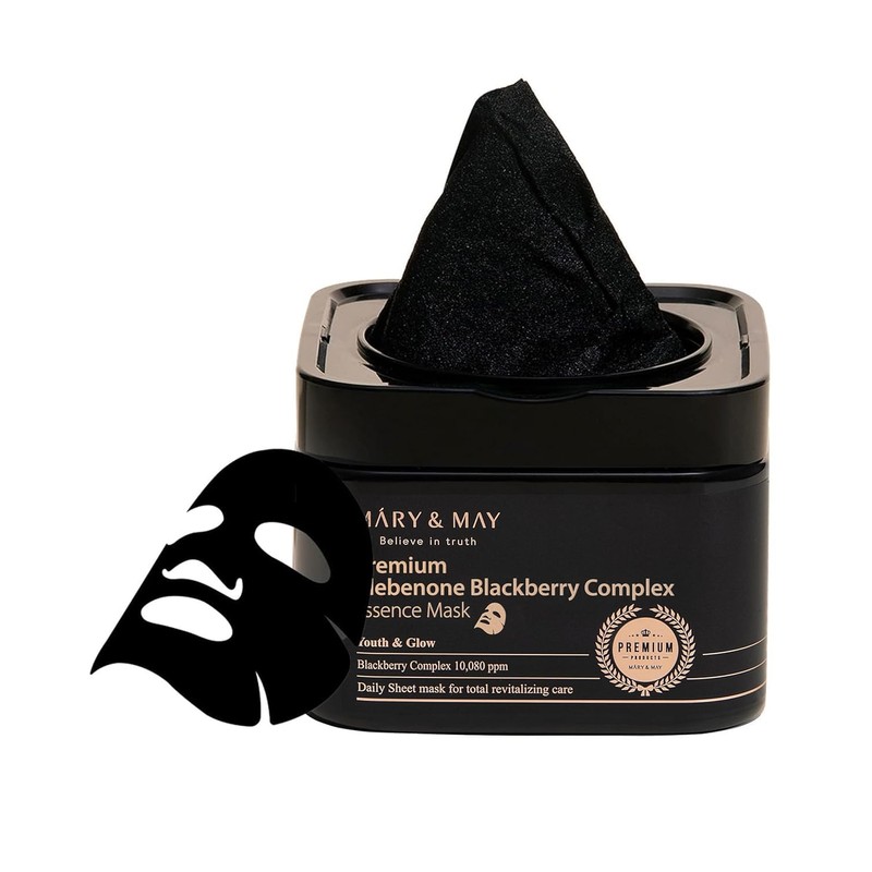 MaryMay Premium Idebenone Blackberry Complex Essence Mask (20 Sheets) Bamboo