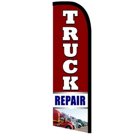 Vista Flags TRUCK REPAIR Premium Windless Polyknit Feather Flag (3 x 11.5 feet)