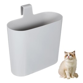 Mipcase Cat Litter Scoop Holder Plastic Cat Litter Poop Sifter Scoop Stand Scooper Caddy Scooper Waste Container for Indoor Cat Kitten Light Grey