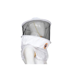 Bee Proof BP105 Beekeeping Veil Rounded with High Visibility for Beekeepers - 3-Layer Hat (White, One Size)