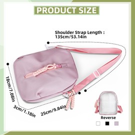 AfitLulu Crossbody Bag Women's Transparent Shoulder Bag with Double Zip Pockets, Small Women's Shoulder Bags Trendy Sling Bag with Removable and Adjustable Straps, pink
