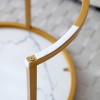 Set 2 Nesting Coffee Table White Gray Top Golden Frame