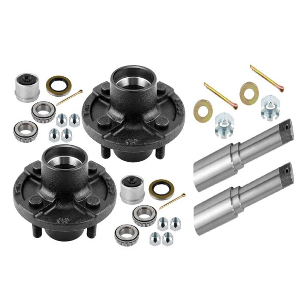 Tolefu 2Pc Trailer Axle Kit Assembly with 4 on 4"
