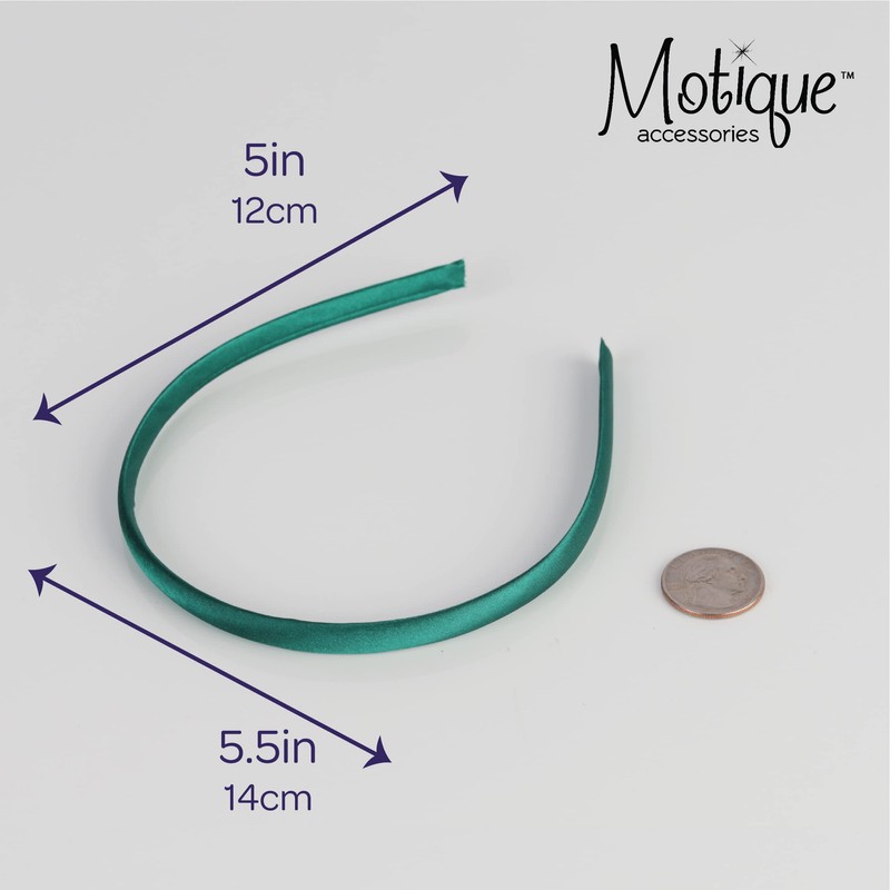 Motique Accessories Thin Headbands for Women Solid Satin 4 Pack