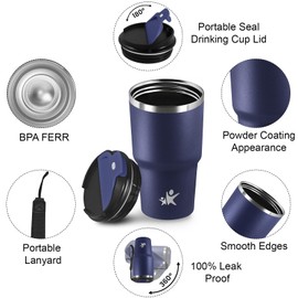 Grsta Tazza Termica 20oz, Termos Caffè, Bicchiere Termico con Coperchio a Prova di Perdite, Tazza da Viaggio, Ermetica Portatile, Travel Tumbler Per Caffè Caldo e Freddo, Acqua e Tè