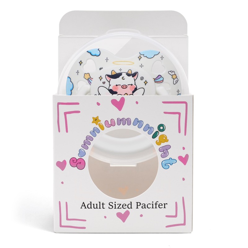 Cute Adult-Size Pacifier for Anxiety: Silicone Binky Stress Relief White