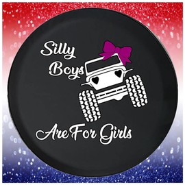 Spare Tire Cover Silly Boys Girl Tire Cover Car Accessories Black 32 to 33 Inch