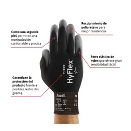 HyFlex 11-600 Destreza y sensibilidad insuperables para las manipulaciones más delicadas, Talla Grande, 1 par.