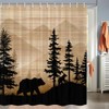 Viajar Bear Shower Curtain, Country Forest Hunting Bear Shower Curtain