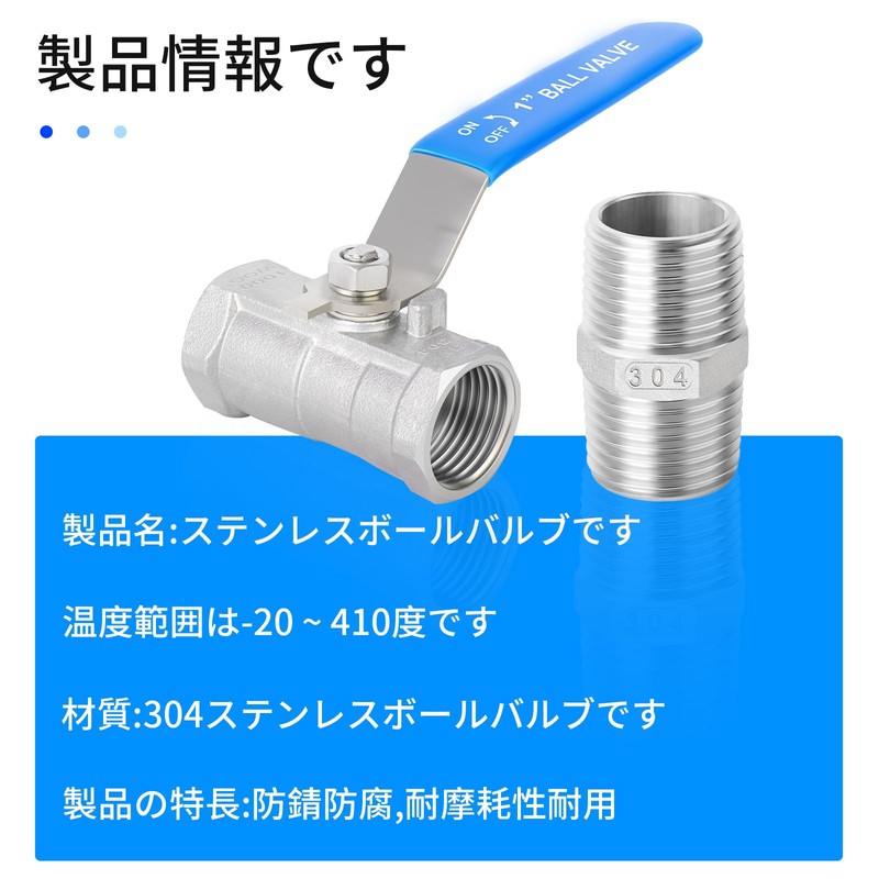 TAILONZ PNEUMATIC PT 1 Ball Valve Kit with 304 Stainless