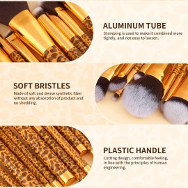 ..docolor Brochas De Maquillaje Leopardo 14 Piezas Base Sint