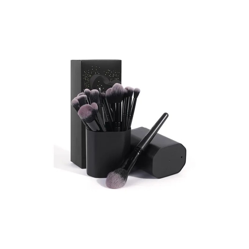 18 Set De Brochas Para Maquillaje Profesional estuche caja Color