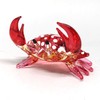 ZOOCRAFT Glass Animals Crab Figurine Red Hand Blown Painted Art