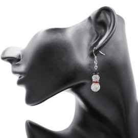Charm Buddy Sparkly Rhinestone Snowman Dangle Earrings Womens Girls Christmas Earrings Jewellery Girls Stocking Filler Secret Santa (1. Sparkly Rhinestone)