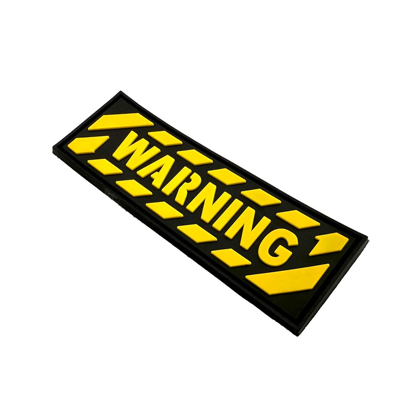 Warning Tactical PVC Velcro Emblem Badge Patch (Yellow)