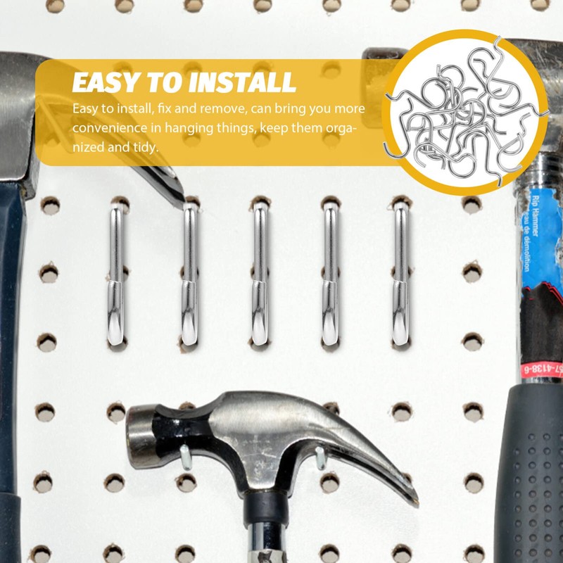 DOITOOL Metal Shelving 20pcs Pegboard Hooks Set Heavy Duty Peg
