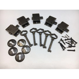 Tools and Replacement for Clock. Cabinet Front Door Lock and Key Set of 5 in Antique Finish
