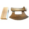 Alaskan Cultured Antler Ulu Knife and Stand
