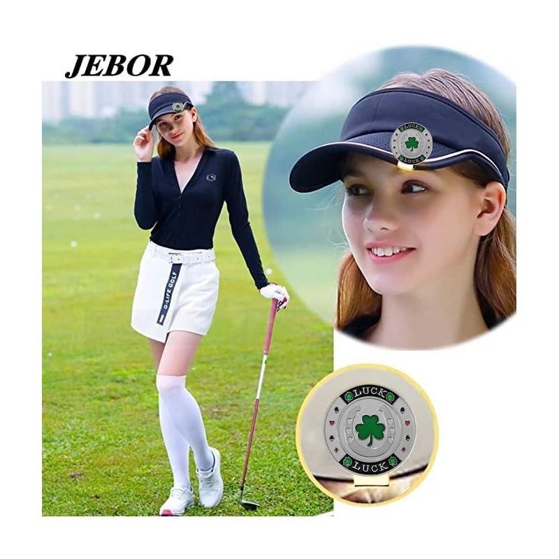 JEBOR Golf Marker x 4 Magnetic Hat Clip Storage Box