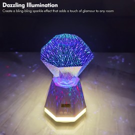 Poeland Gifts for Women, Mom, Wife, Girlfriend, Sister, Her - Happy Birthday, Christmas, Valentine's Day, Mothers Day Gifts -Decoration Lamp Bedside Lights Diamond Laser Light for Home Decor & Bedroom