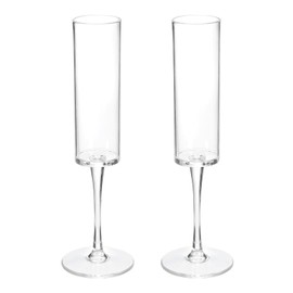 sourcing map 2pcs Champagne Flutes 5.24oz Transparent Champagne Glasses with Long Stem Elegant for Toast Glasses Wedding Items Champagne Flutes Home Bar Cocktail