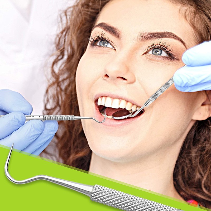 Candure Dental Pick Double Ended Professional Dental Scraper Stainless Steel