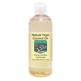 Devprayag Natural Virgin Coconut Oil (Cocos nucifera) Natural Therapeutic Grade Cold Pressed 200ml (6.76 oz)