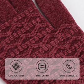 Bequemer Laden Winter Gloves for Women Cold Weather with Touch Screen Fingers Chenille Knit Elastic Cuff Thermal Warm Gloves Gifts