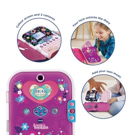 VTech Purple Secret Safe Diary Light Show, Interactive Girls Diary, Secret Diary for Girls with Face Recognition, Photos & More, Gifts for Girls with Games, Ages 5, 6, 7+ Year Olds, ‎2.8x14.7x18.2cm