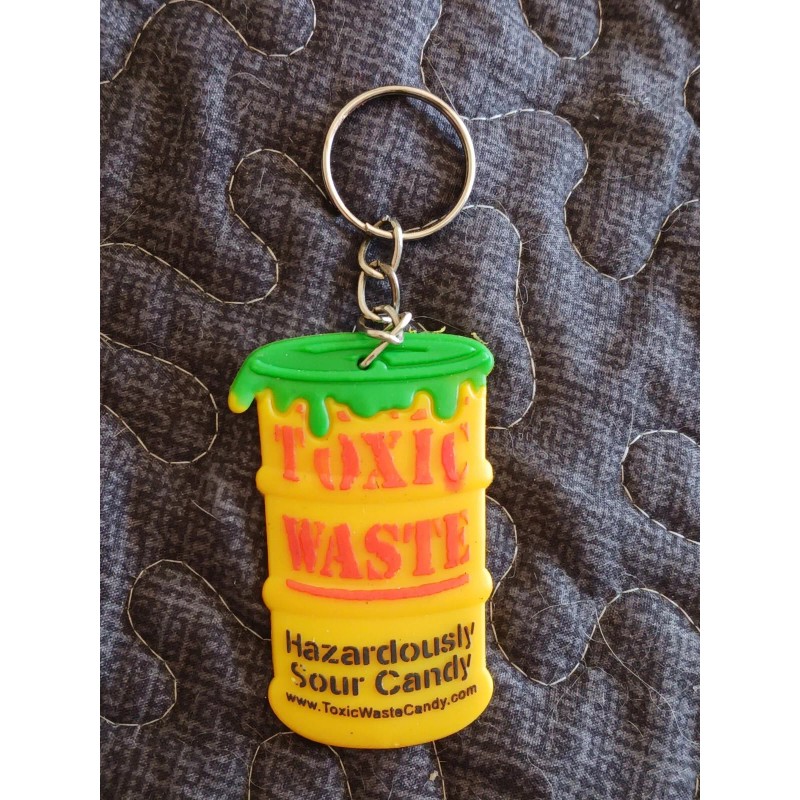 Toxic Waste Hazardously Sour Candy Promotional Rubber Keychain (NEW)