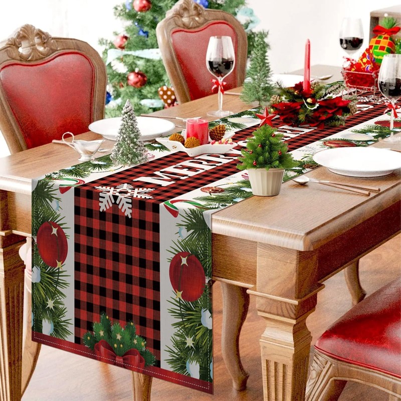 Aitsit Christmas Table Runner, 40 x 180 cm, Washable, Winter