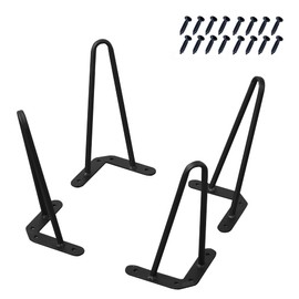 Home Soft Things Hairpin Metal Table Legs 10 Inch Legs for Furniture Coffee Bench Dining End Industrial Table Desk Set of 4 with Black Screws, 10"