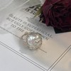 Irregular Pearls Women's Silver Ring, Open Adjustable Pearl Ring, Shiny