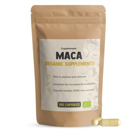 Cupplement - Maca 100 Capsules - Organic - Highest Quality 500 MG Per Capsule - Take 2 Capsules per Day - Superfood - Pack of 100