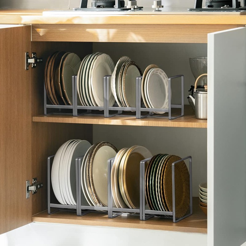 MINGFANITY 4PCS Plate Holders Organizer, Metal Dish Storage Dying Display