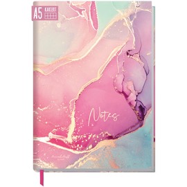 Trendstuff by Häfft Notebook A5 Squared Silky Pink 124 Pages, 62 Sheets Ideal as a Diary, Bullet Journal, Idea Book, Writing Book, Climate Friendly and Sustainable