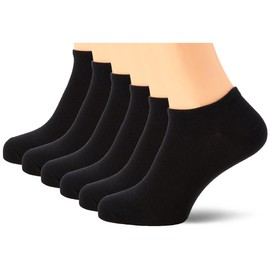 Nur Die Pack of 6 Trainer Socks Made of Soft & Breathable Cotton Short Socks Women, black