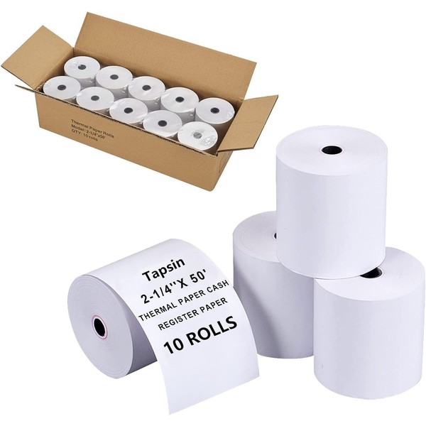 Tapsin 2-1/4'' X 50' Thermal Receipt Paper - Credit Card