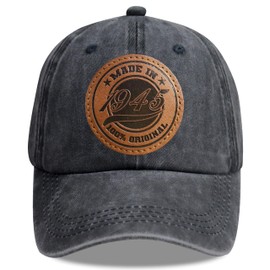 Tacoesha 80th Birthday Decorations, Made In 1945 100 Percent Original Hats for Men Women, 80 Year Old Limited Edition Baseball Cap Retirement Gifts Mom Dad Black'