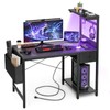 Grandder Gaming Desk 47 Inch with Power Outlet and LED
