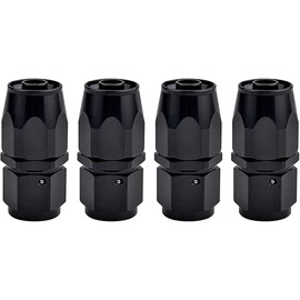 EVIL ENERGY 6AN Hose End Fitting Straight Swivel for CPE Braided Hose Black 4PCS