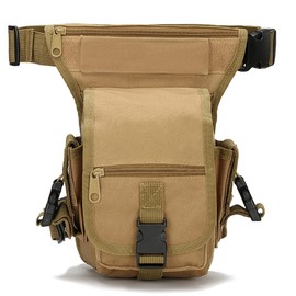 Tactical Drop Leg Bag Outdoor Waist Pack for Men Women Nylon Military Hiking Motorcycle Cycling Fishing Thigh Belt Bum Fanny Pouch Khaki
