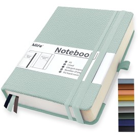 Mlife A5 Lined Journal Notebook, 360 Pages and 100 g/m² Ink-proof Paper, Hardcover College Notepad, Notebooks with Folding Pocket for Office, School, Home, Writing and Notes (Teal)