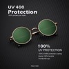 KALIYADI Round Polarized Sunglasses for Men Women Retro Metal Hippie
